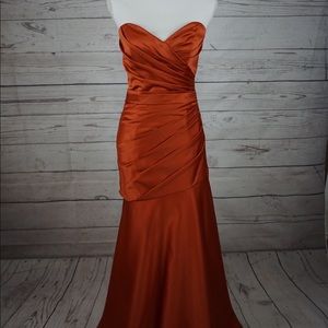 Dress, party dress, night gown, prom dress, orange